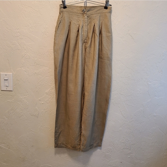 Handmade Linen Pleated Pants 25 - Picture 3 of 8